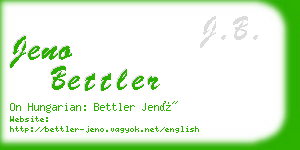 jeno bettler business card